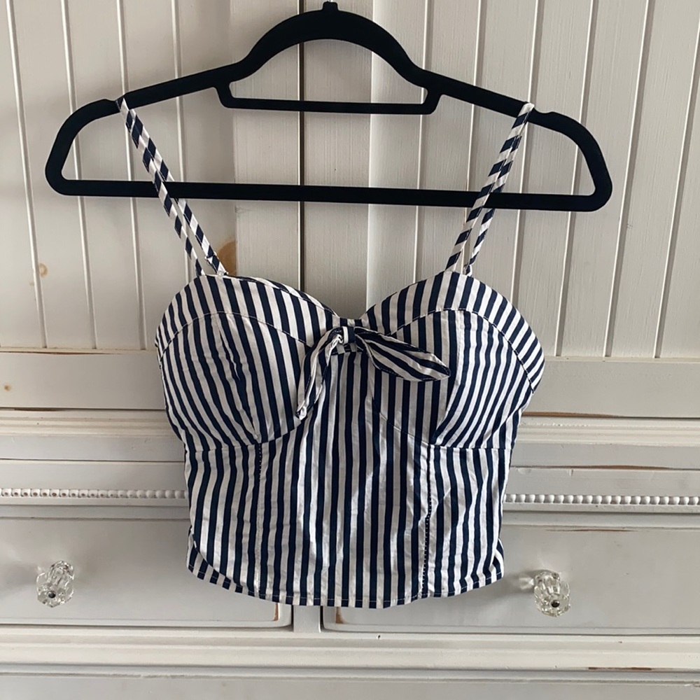blue and white striped tank top!